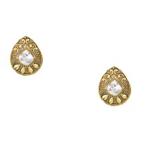 Lootkabazaar Antique Gold Plated Stud Earing For Women (JEGS91801)